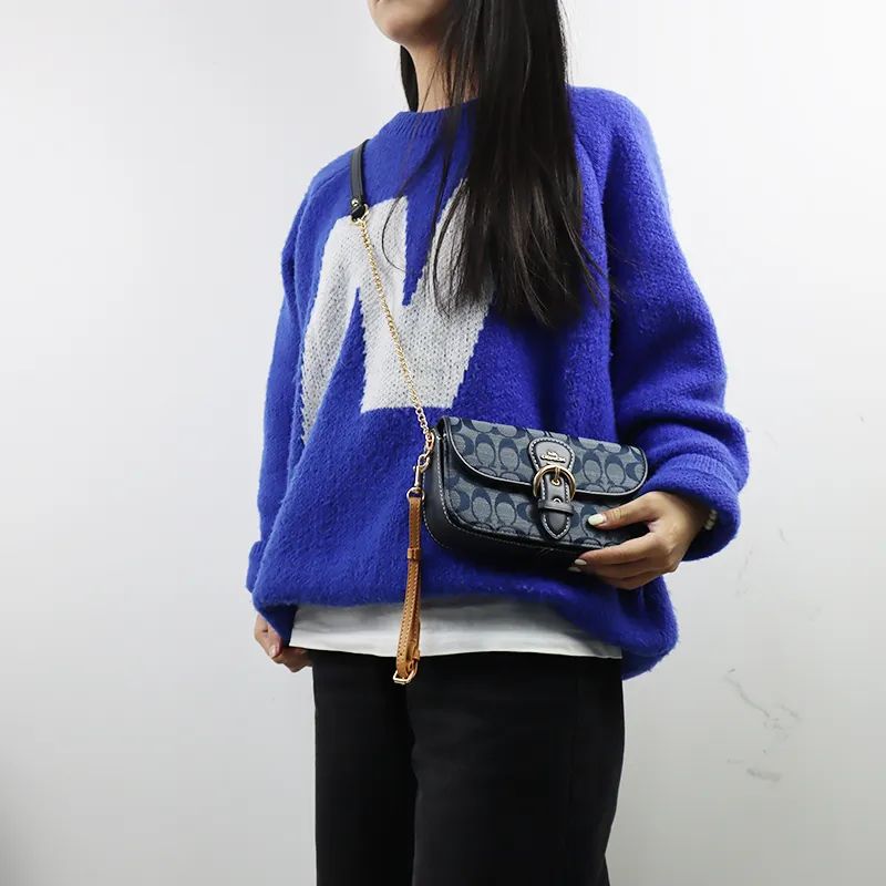 YUESIHUI Pure Copper Accessory Shoulder Strap Women's Black/Blue-2