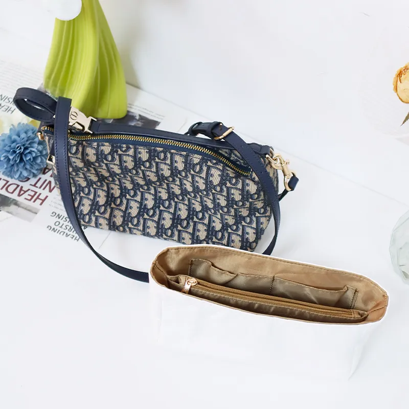 Cow Leather Bag Strap Accessory Bag Women's Dark Blue-3