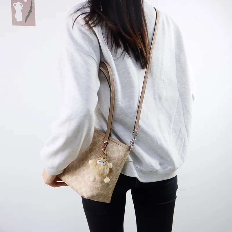 Cow Leather Bag Accessory Women's Sand-3