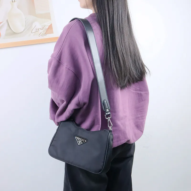 Cow Leather Bag Shoulder Strap Women's Black-8