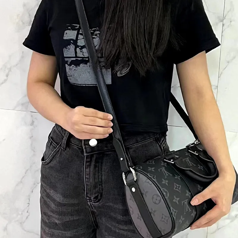 Cow Leather Bag Strap Bag Insert Merch Women's Black-4