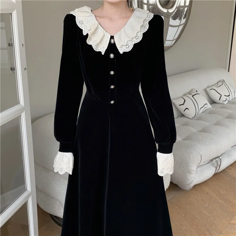 SECFLY OFFICIAL Long Sleeved Dress Women's Black-1