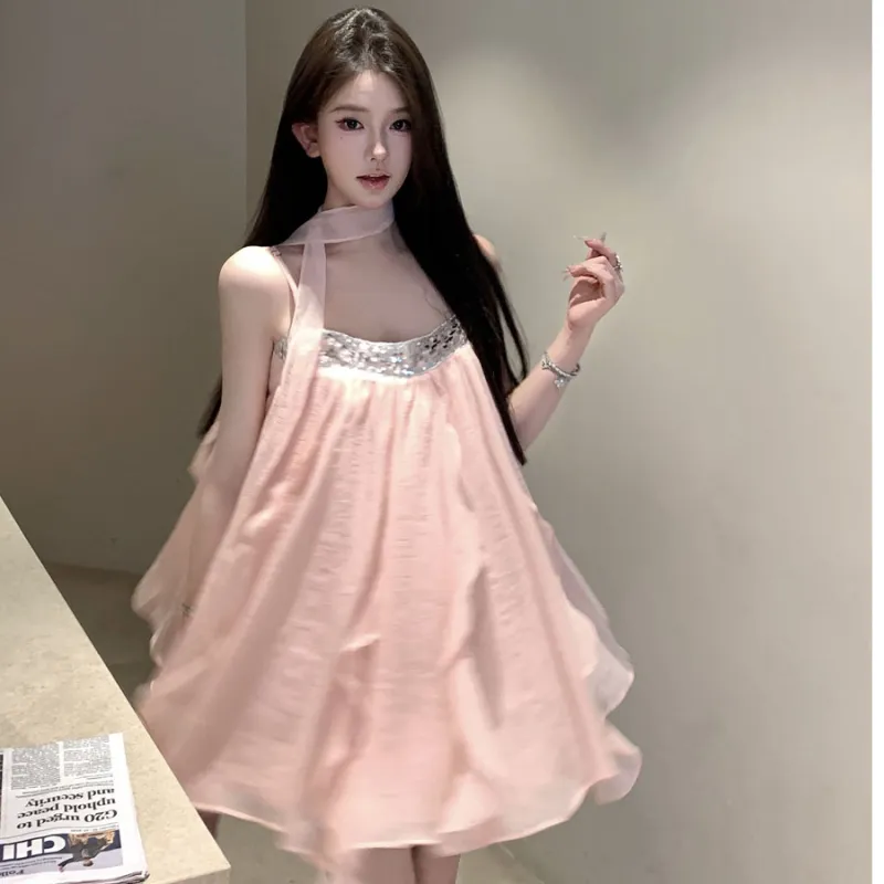 SECFLY OFFICIAL Sleeveless Dress Women's Pink-4