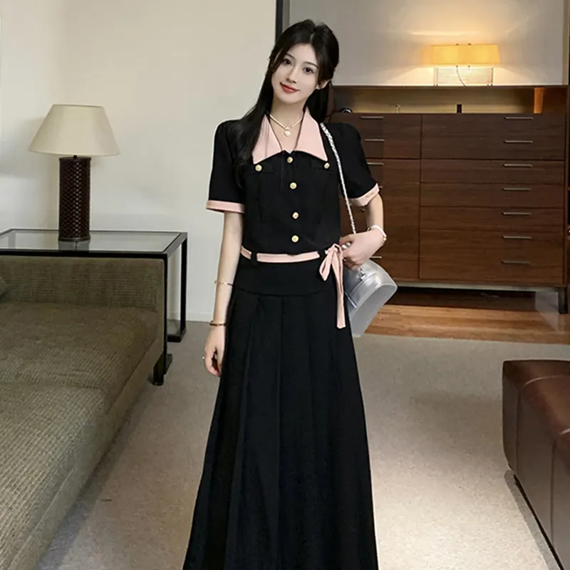 SECFLY OFFICIAL Skirt Set Women's Black Pink-4