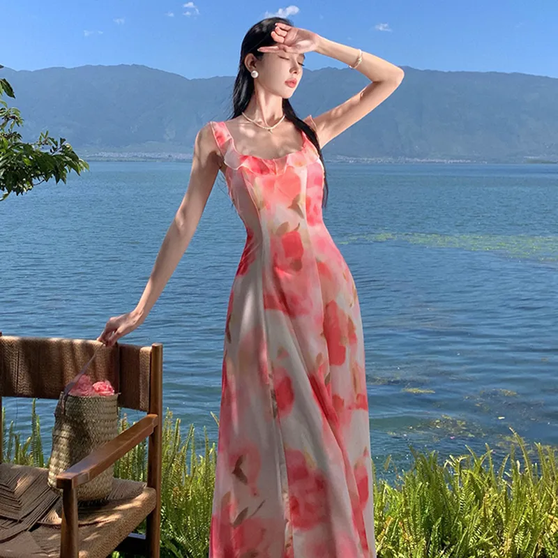SECFLY OFFICIAL Slip Dress Women's Pink-8