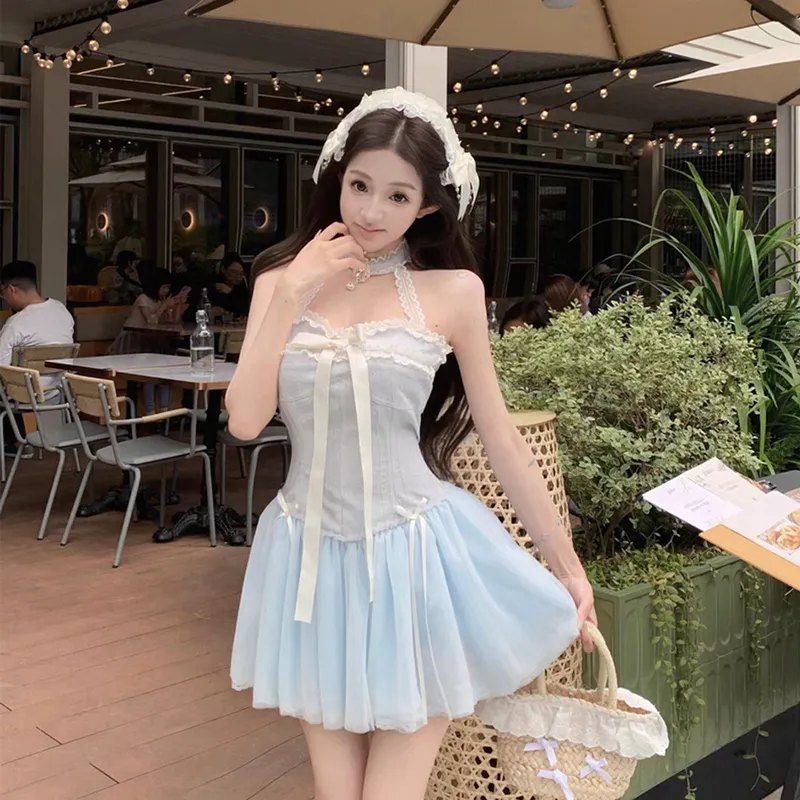 SECFLY OFFICIAL Sleeveless Dress Women's Light Blue-4