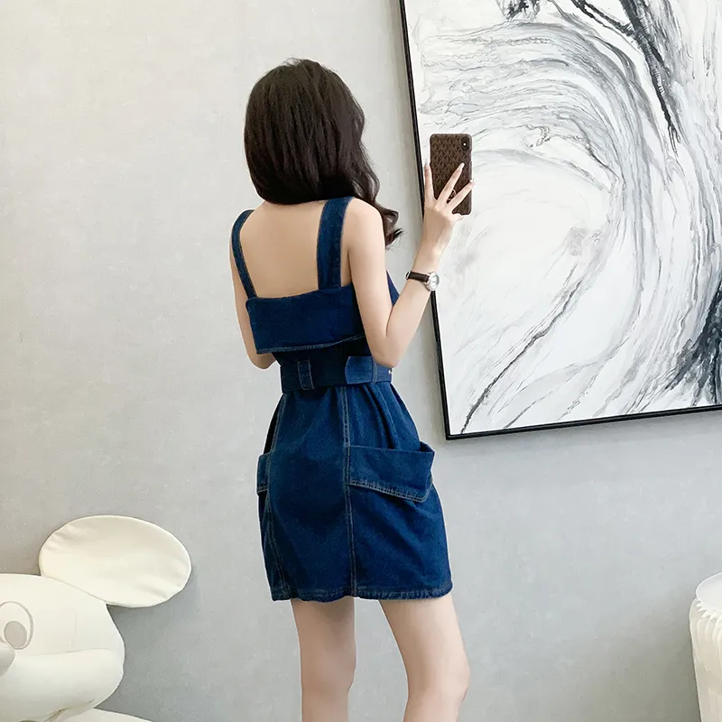 SECFLY OFFICIAL Slip Dress Women's Dark Blue-6