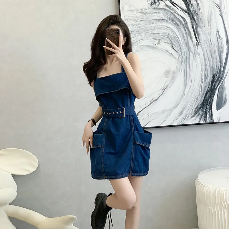 SECFLY OFFICIAL Slip Dress Women's Dark Blue-3