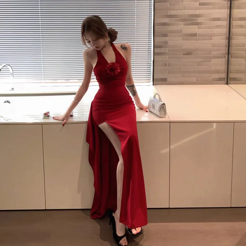 FLIM Minimalist Style Sleeveless Dress Women's Eye Catching Red-8