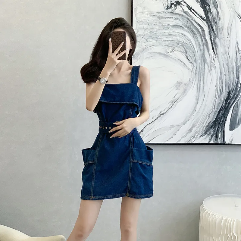 SECFLY OFFICIAL Slip Dress Women's Dark Blue-2