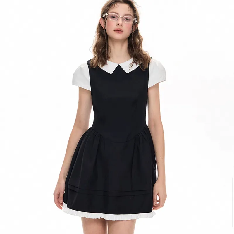 SECFLY OFFICIAL Short Sleeved Dress Women's Black-4