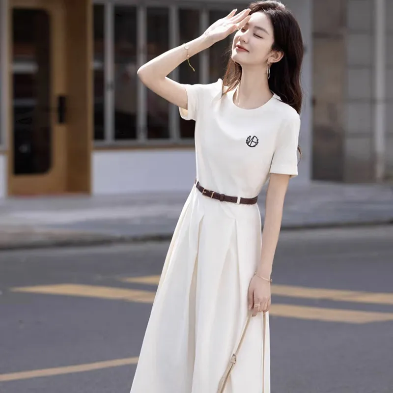 SECFLY OFFICIAL Short Sleeved Dress Women's Ecru-2