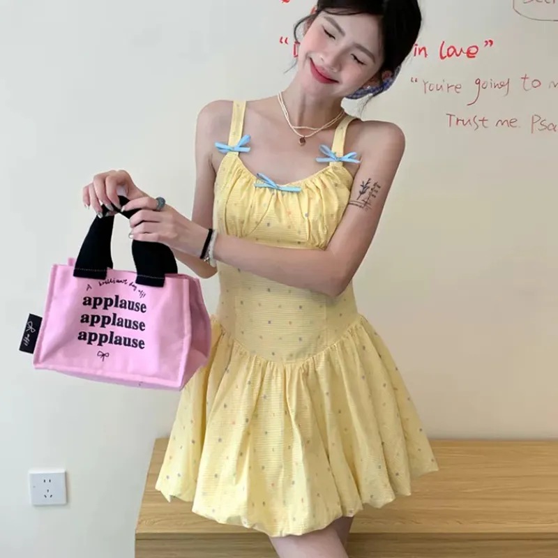 SECFLY OFFICIAL Slip Dress Women's Light Yellow-4