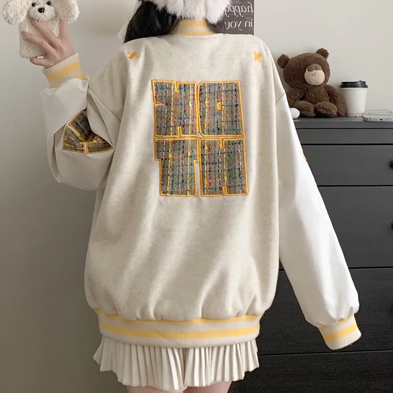 SECFLY OFFICIAL Baseball Jacket Women's Apricot-3