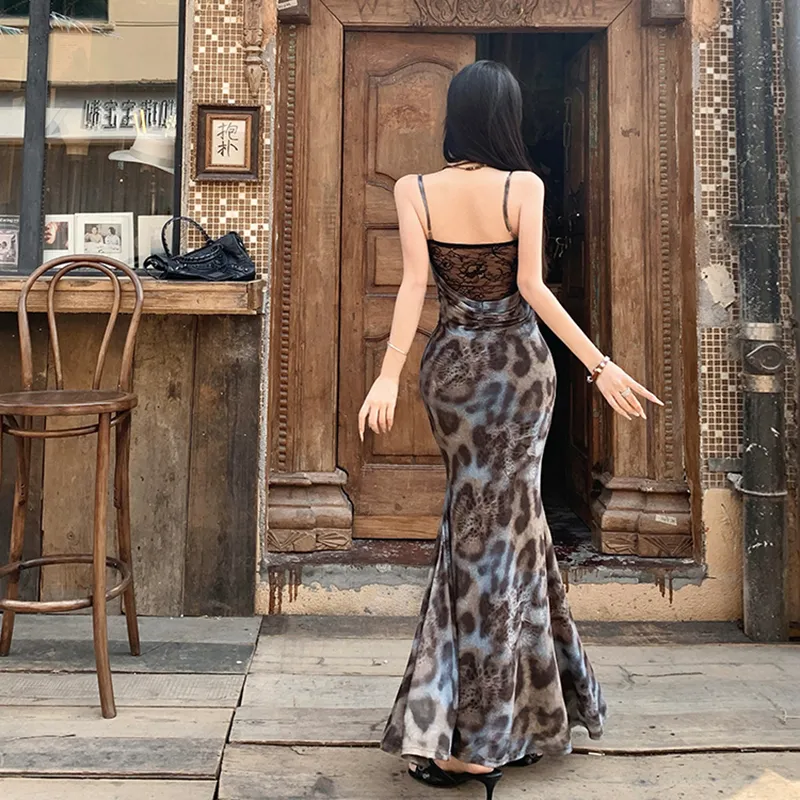 SECFLY OFFICIAL Slip Dress Women's Leopard Print Slip Dress-3