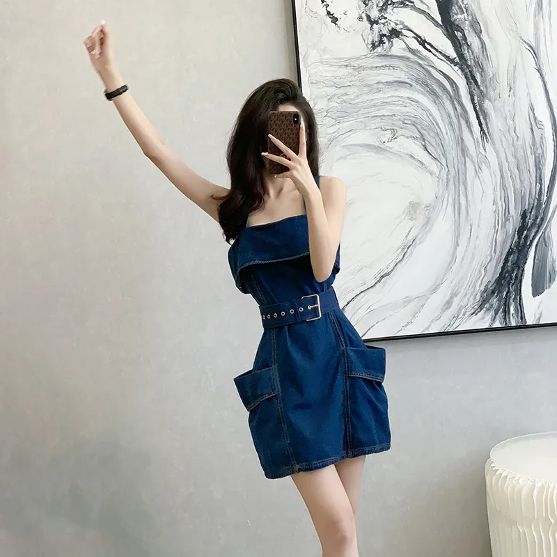 SECFLY OFFICIAL Slip Dress Women's Dark Blue-4