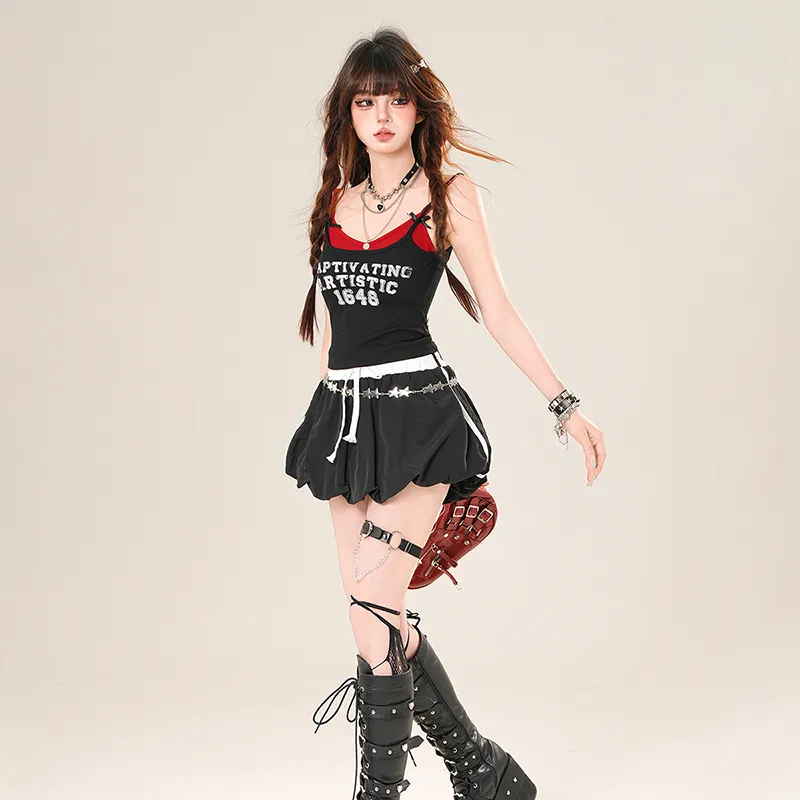 SECFLY OFFICIAL Skirt Set Women's Top+Skirt-5