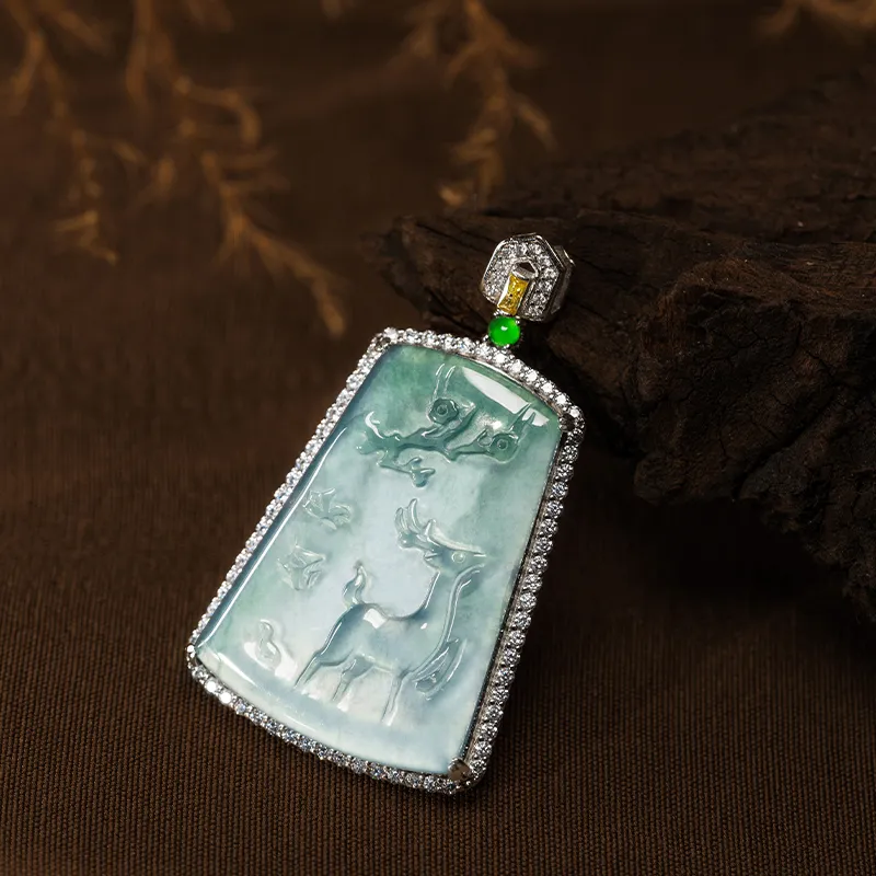 YUANYUXIANG Ice Glutinous Jadeite Necklaces Unisex-3