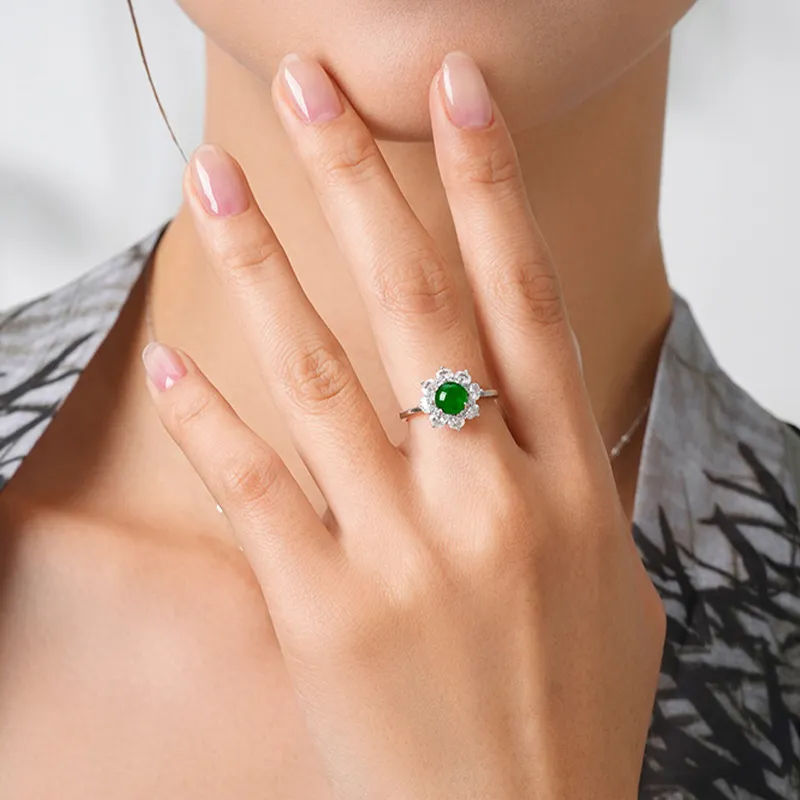 YUANYUXIANG Ice Type Jadeite Rings Women's-1
