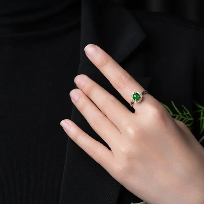 YUANYUXIANG Ice Type Jadeite Rings Women's-2