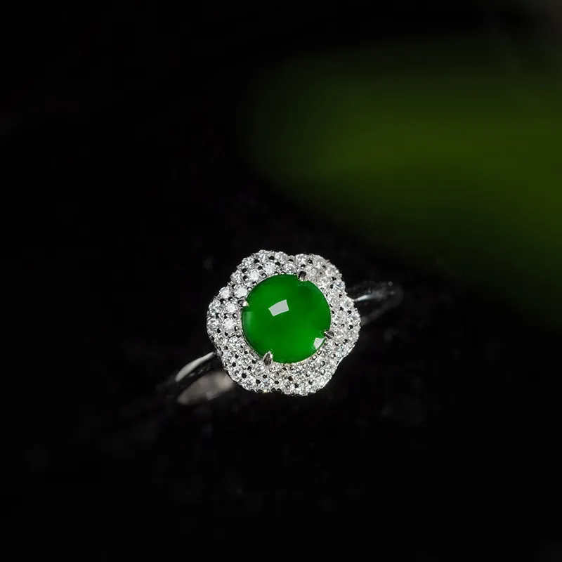 YUANYUXIANG Ice Glutinous Jadeite Rings Women's-5