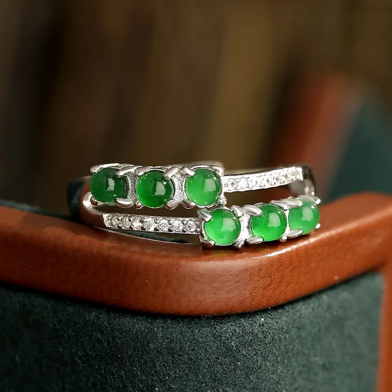 YUANYUXIANG Ice Glutinous Jadeite Rings Women's-4