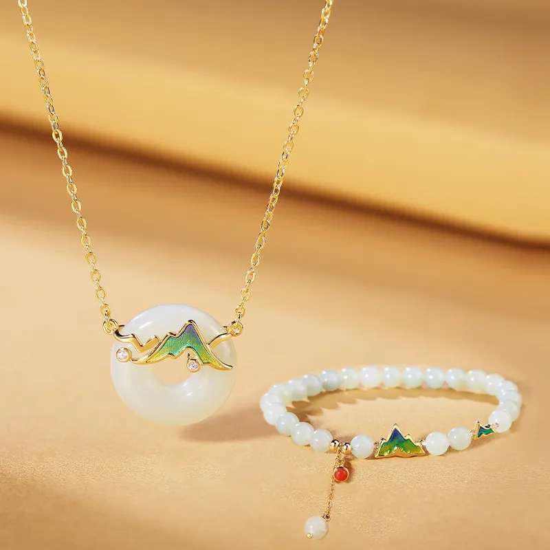 YUANYUXIANG Hetian Jade Necklaces White Jade/Pale Greenish White Jade Women's-3
