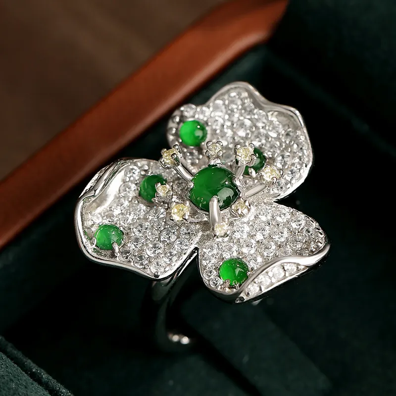 YUANYUXIANG Ice Glutinous Jadeite Rings Women's-5