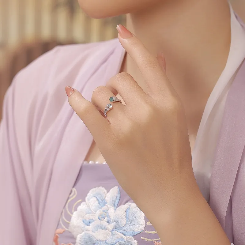 YUANYUXIANG Ice Glutinous Jadeite Rings Women's-2