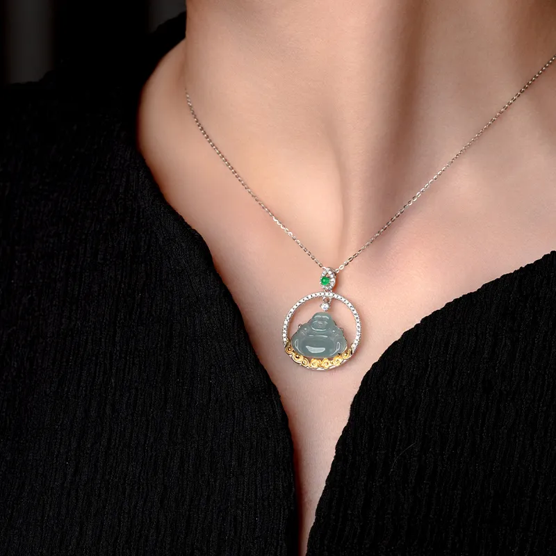 YUANYUXIANG Ice Type Jadeite Necklaces Unisex-1