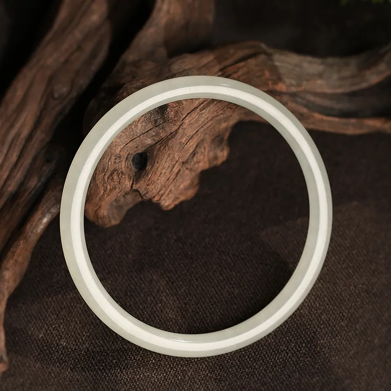 YUANYUXIANG Hetian Jade Bangles White Jade Women's-3