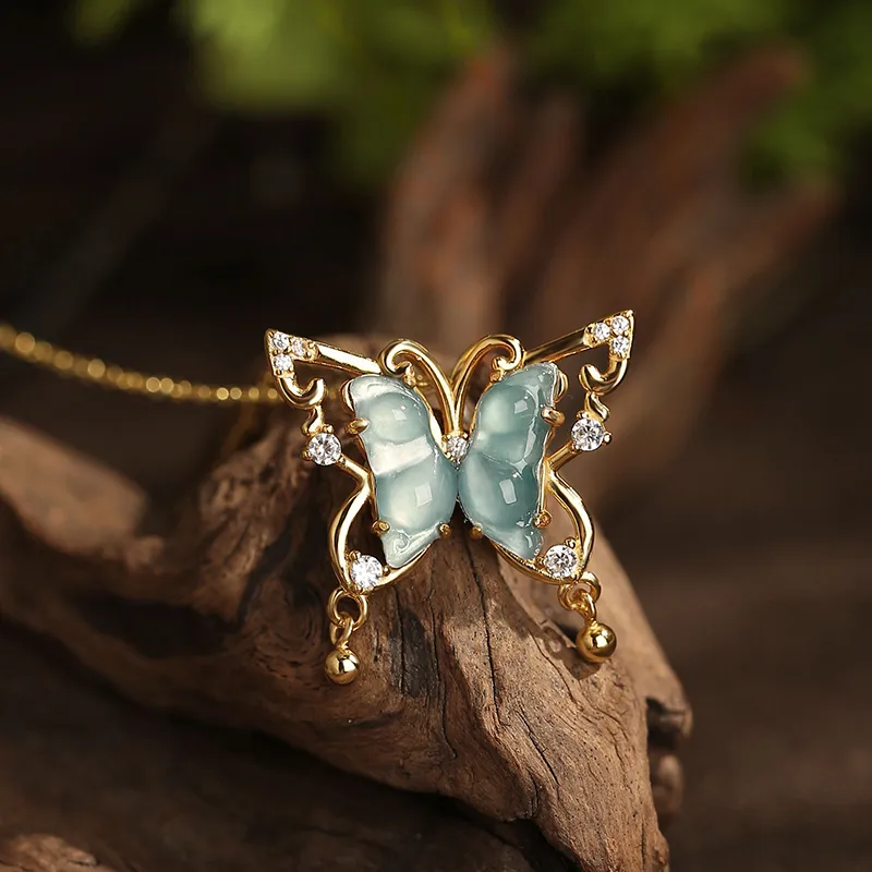 YUANYUXIANG Ice Type Jadeite Blue Water Necklace Women's-4