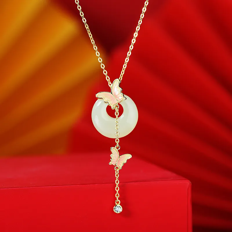 YUANYUXIANG Hetian Jade Necklaces White Jade/Pale Greenish White Jade Women's-2