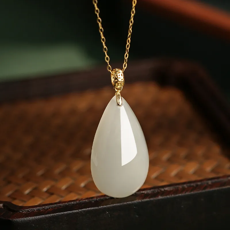 YUANYUXIANG Hetian Jade Necklaces White Jade Women's-3