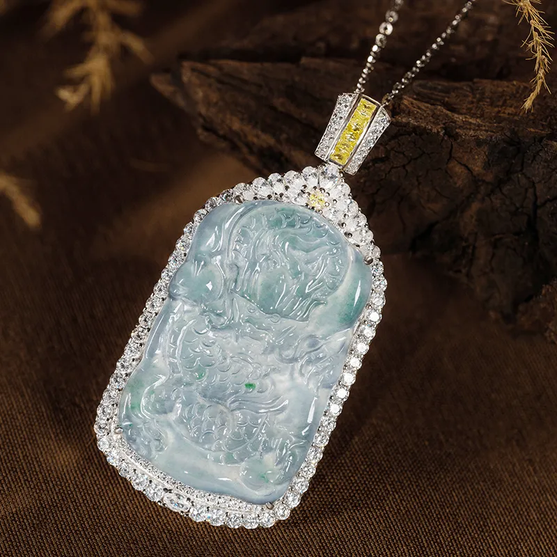YUANYUXIANG Ice Glutinous Jadeite Necklaces Unisex-3