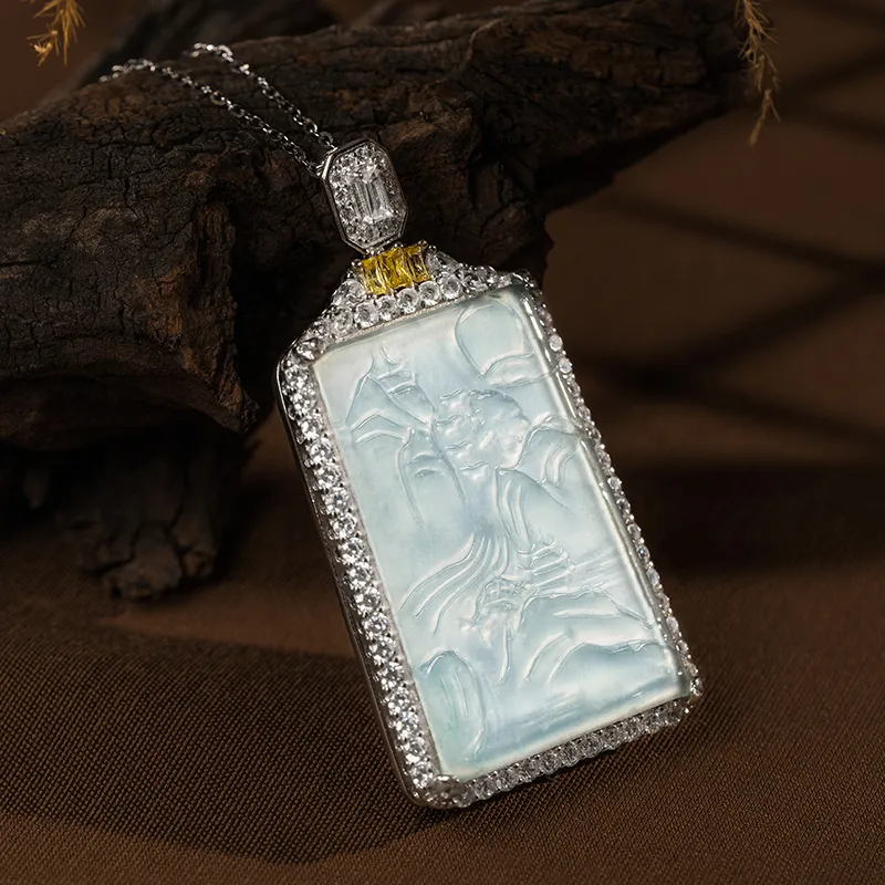 YUANYUXIANG Ice Type Jadeite Necklaces Unisex-3