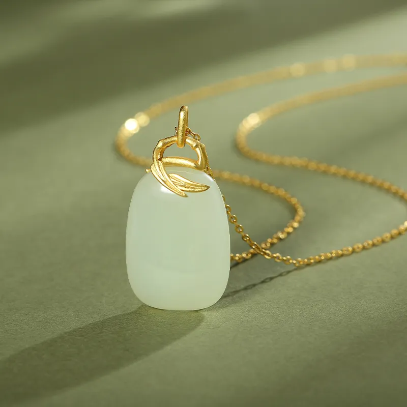 YUANYUXIANG Hetian Jade Necklaces White Jade/Pale Greenish-White Jade Women's-4