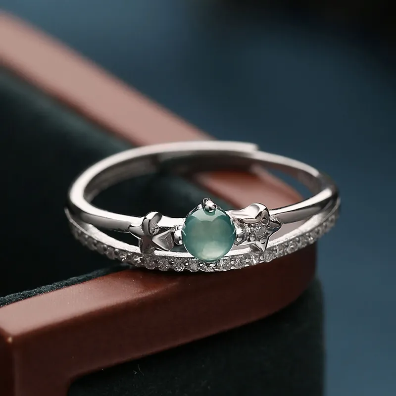 YUANYUXIANG Ice Glutinous Jadeite Rings Women's-3
