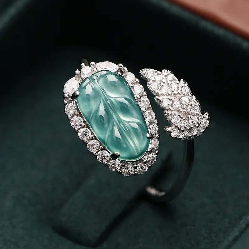 YUANYUXIANG Ice Type Jadeite Rings Women's-5