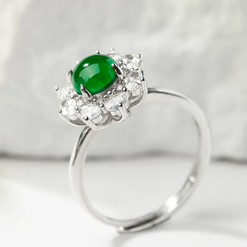 YUANYUXIANG Ice Type Jadeite Rings Women's-3