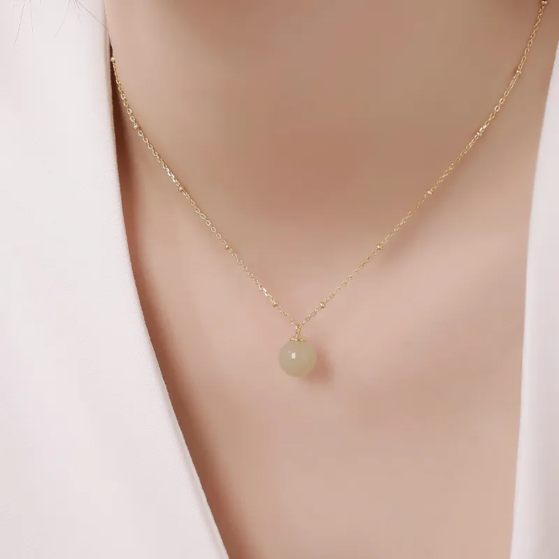 YUANYUXIANG Necklaces White Jade/Pale Greenish White Jade Women's-1