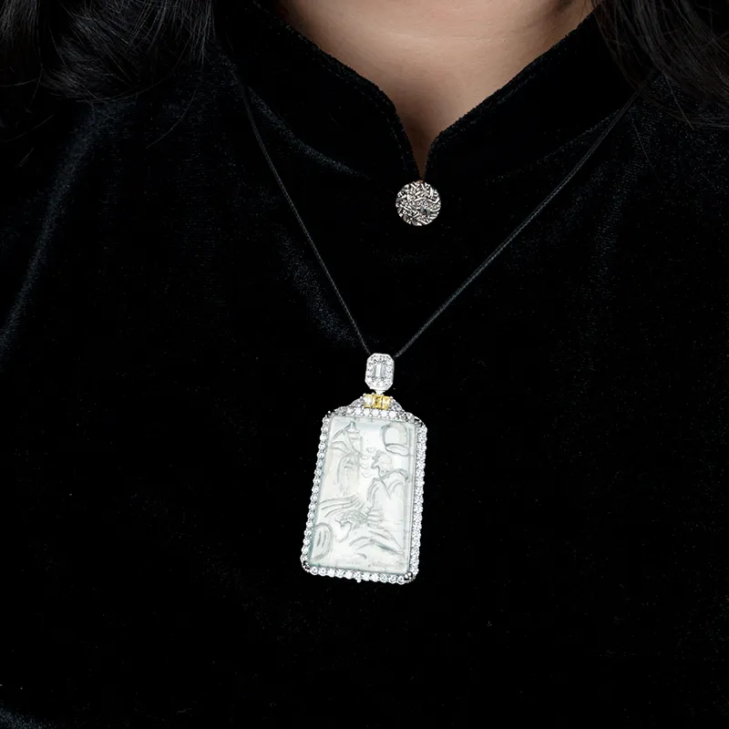 YUANYUXIANG Ice Type Jadeite Necklaces Unisex-5