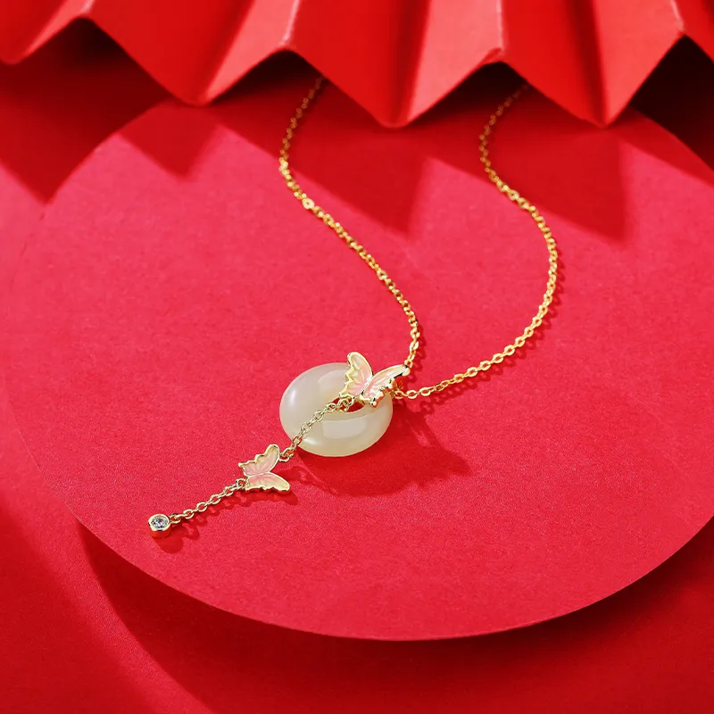 YUANYUXIANG Hetian Jade Necklaces White Jade/Pale Greenish White Jade Women's-3