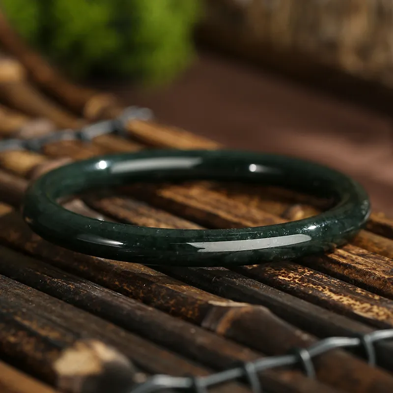 YUANYUXIANG Hetian Jade Bangles Green Jade Women's-4