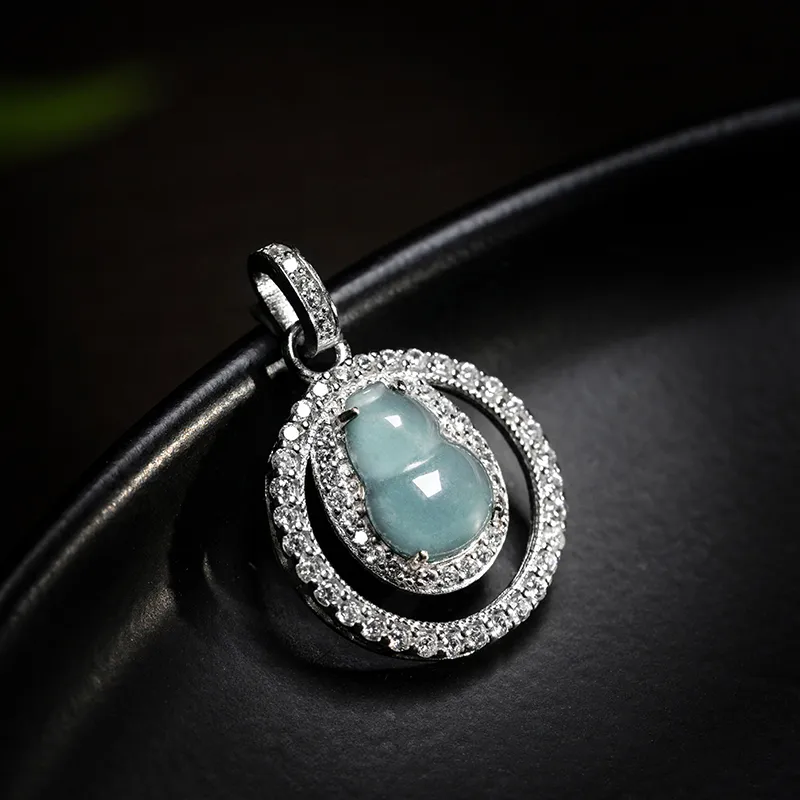 YUANYUXIANG Ice Type Jadeite Blue Water Necklace Women's-3