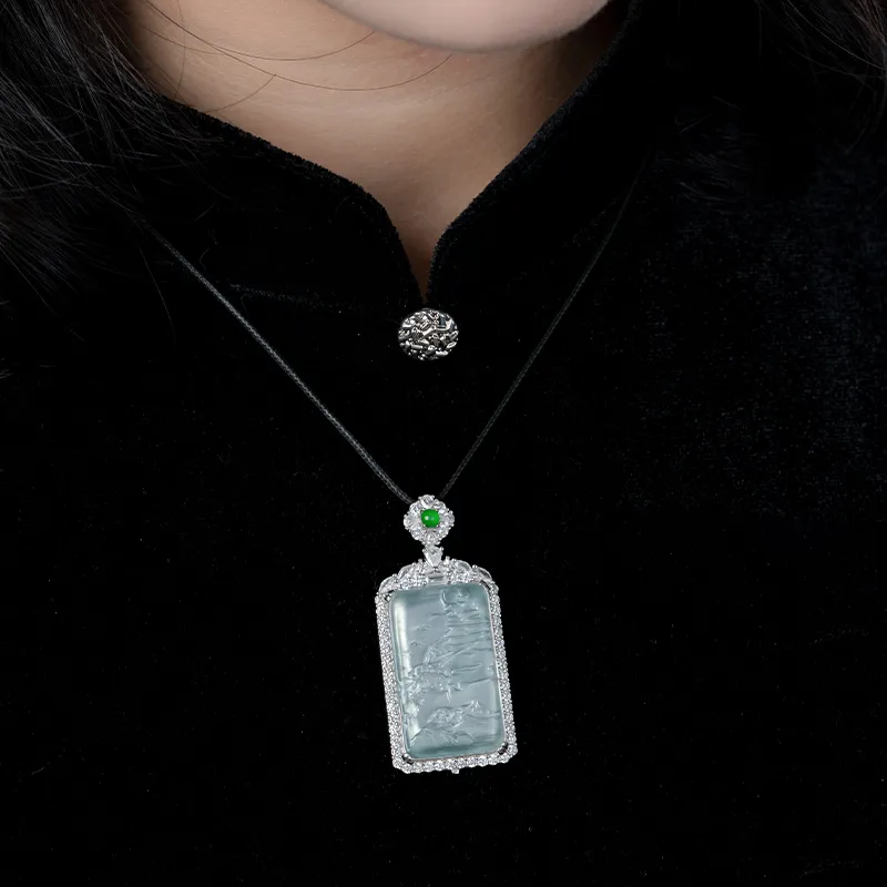 YUANYUXIANG Ice Type Jadeite Necklaces Unisex-1