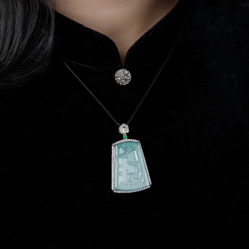 YUANYUXIANG Ice Glutinous Jadeite Necklaces Unisex-1