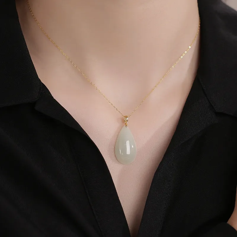 YUANYUXIANG Hetian Jade Necklaces White Jade Women's-1