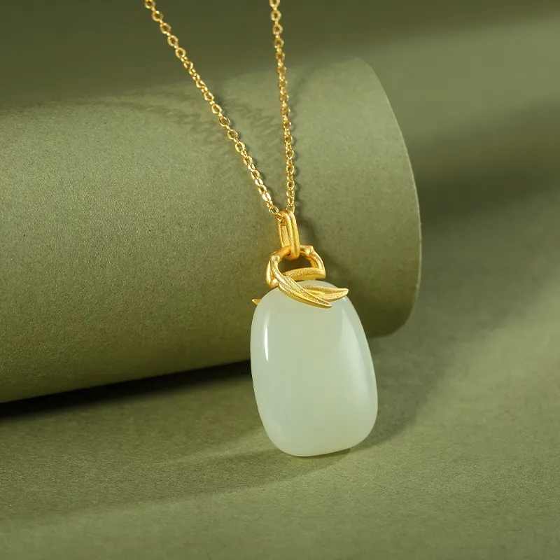 YUANYUXIANG Hetian Jade Necklaces White Jade/Pale Greenish-White Jade Women's-3