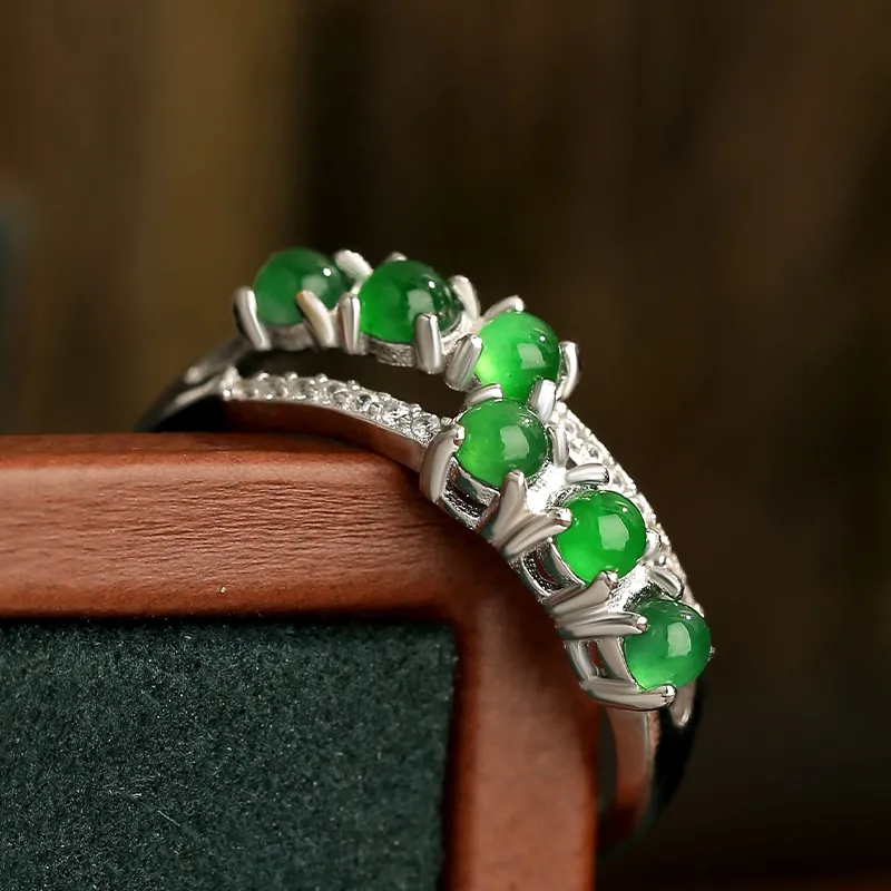 YUANYUXIANG Ice Glutinous Jadeite Rings Women's-5